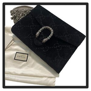 GUCCI Black GG | Velvet‎ Mini Dionysus Wallet On Chain